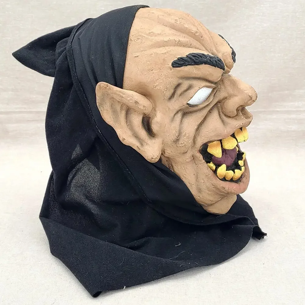 Vintage Nosferatu Goblin Ghoul Mask Hooded Halloween Vampire Adult
